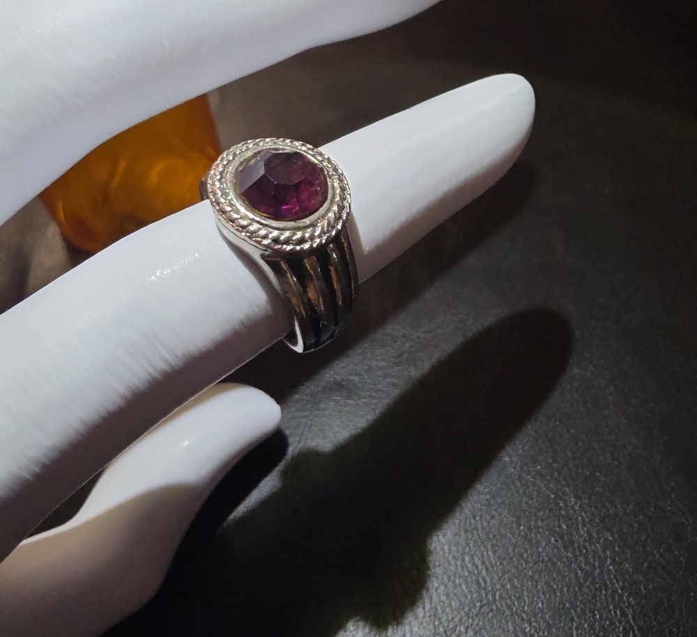 Sterling Silver Purple Gemstone Statement Ring
